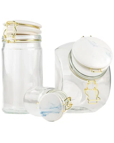 10 Strawberry Street Carrara Glass Canisters (set Of 3)