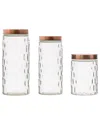 10 Strawberry Street Set Of 3 Prospect Glass Canisters