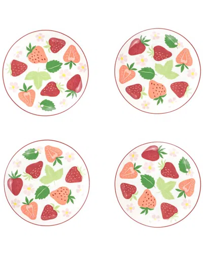 10 Strawberry Street Set Of 4 Bella Appetizer Plates In Multi