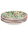 10 Strawberry Street Set Of 4 Bella Appetizer Plates In Green