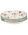 10 Strawberry Street Set Of 4 Bella Appetizer Plates In White