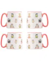 10 Strawberry Street Bella Maneki Neko Mugs (set Of 4)