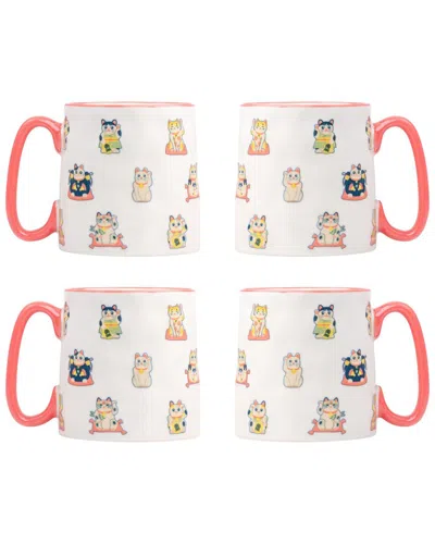 10 Strawberry Street Bella Maneki Neko Mugs (set Of 4)