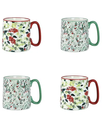 10 Strawberry Street Set Of 4 Bella Mug In Multi