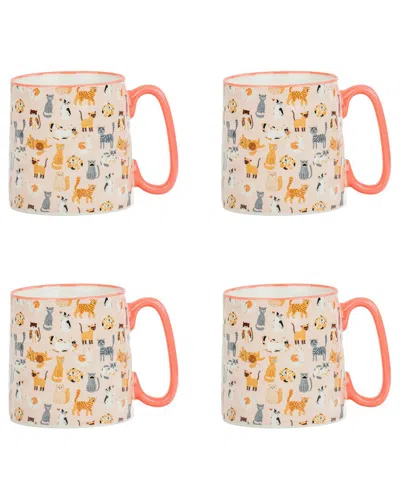 10 Strawberry Street Set Of 4 Bella Mug In Multi
