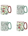 10 Strawberry Street Set Of 4 Bella Mug In Multi