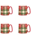 10 Strawberry Street Set Of 4 Bella Mug Tartan In Multi