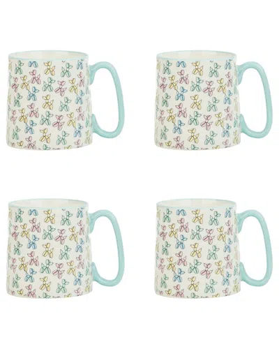 10 Strawberry Street Set Of 4 Bella Mugs: Balloon Dog In Multi