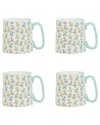 10 Strawberry Street Set Of 4 Bella Mugs: Balloon Dog In Multi