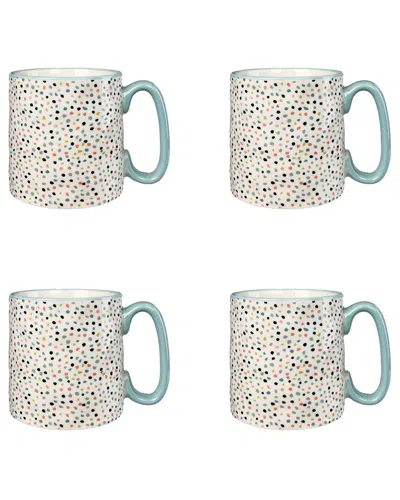 10 Strawberry Street Set Of 4 Bella Mugs: Confetti In Blue