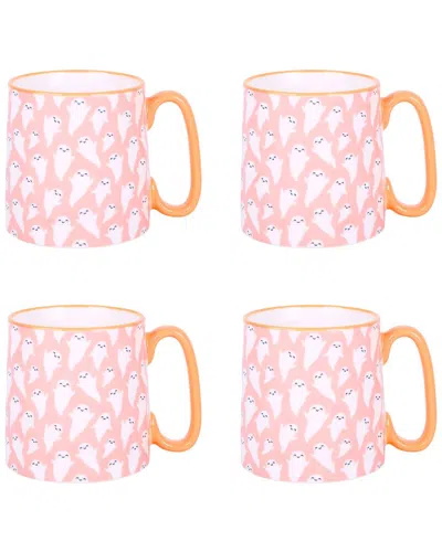 10 Strawberry Street Bella Mug Pink Ghost Mug Set