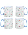 10 Strawberry Street Bella Spring Toadstool Mugs (set Of 4)
