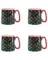 10 Strawberry Street Set Of 4 Bella Toadstool Mushrooms Mugs