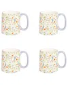 10 Strawberry Street Set Of 4 Bella Wildflower Mugs