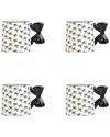 10 Strawberry Street Set Of 4 Black Bow Mugs In Black