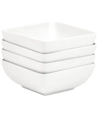 10 Strawberry Street Set Of 4 Bliss Square 6in Cereal Bowls In Neutral