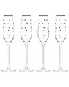 10 Strawberry Street Set Of 4 Charming Heart Glassware In Transparent