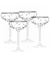 10 Strawberry Street Set Of 4 Charming Heart Glassware In Transparent