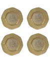 10 Strawberry Street Set Of 4 Citrine Glass Chargers