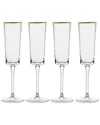 10 Strawberry Street Set Of 4 Grace Gold Rim Glassware: Flute