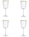 10 Strawberry Street Set Of 4 Grace Gold Rim Glassware: White Wine Glass In Transparent