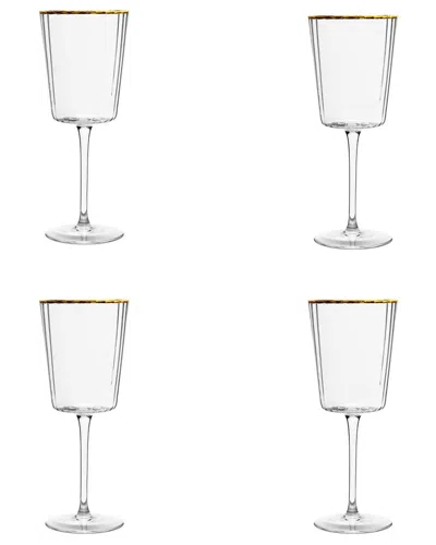 10 STRAWBERRY STREET 10 STRAWBERRY STREET SET OF 4 GRACE GOLD RIM GLASSWARE: RED WINE GLASS