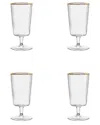 10 Strawberry Street Set Of 4 Grace Gold Rim Glassware: Water Goblet