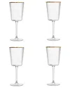 10 Strawberry Street Set Of 4 Grace Gold Rim Glassware: White Wine Glass