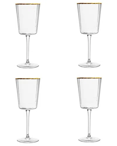 10 STRAWBERRY STREET 10 STRAWBERRY STREET SET OF 4 GRACE GOLD RIM GLASSWARE: WHITE WINE GLASS