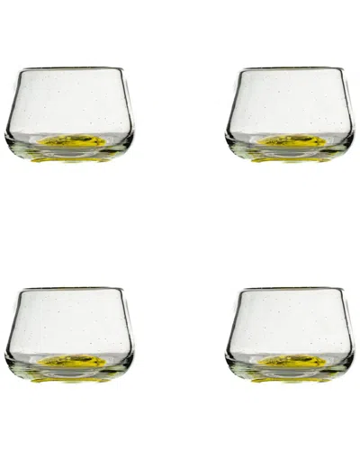 10 Strawberry Street Set Of 4 La Ruta Stemless Yellow Wine Glasses