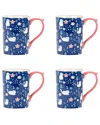 10 Strawberry Street Set Of 4 Lylah Mugs