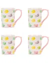 10 Strawberry Street Set Of 4 Lylah Mugs In White