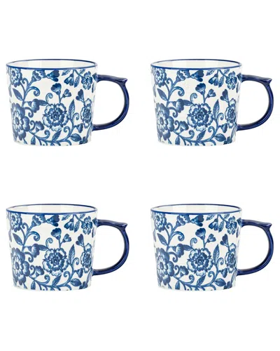 10 Strawberry Street Set Of 4 Madison Mugs In Blue