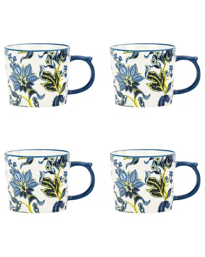 10 Strawberry Street Set Of 4 Madison Mugs In Blue