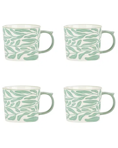 10 Strawberry Street Set Of 4 Madison Mugs, Kelp