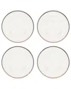 10 Strawberry Street Set Of 4 Markle Ribbed Glass Chargers In Multi
