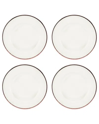 10 Strawberry Street Set Of 4 Markle Ribbed Glass Chargers In Multi
