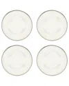 10 Strawberry Street Set Of 4 Markle Ribbed Glass Chargers In Metallic