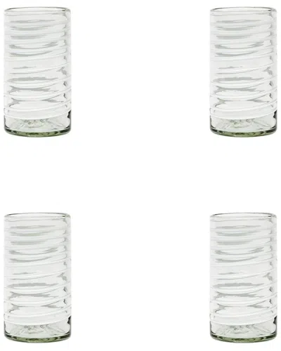 10 Strawberry Street Set Of 4 Meridia Mexican Glassware Hiballs In Transparent