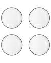 10 Strawberry Street Set Of 4 Modena Glass Chargers In White