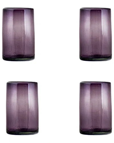 10 Strawberry Street Set Of 4 Morado Mexican Hiball Glasses