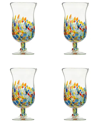 10 Strawberry Street Set Of 4 Pueblo Mexican Hurricane Glasses
