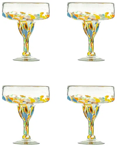 10 Strawberry Street Set Of 4 Pueblo Mexican Margarita Glasses