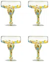 10 Strawberry Street Set Of 4 Pueblo Mexican Margarita Glasses