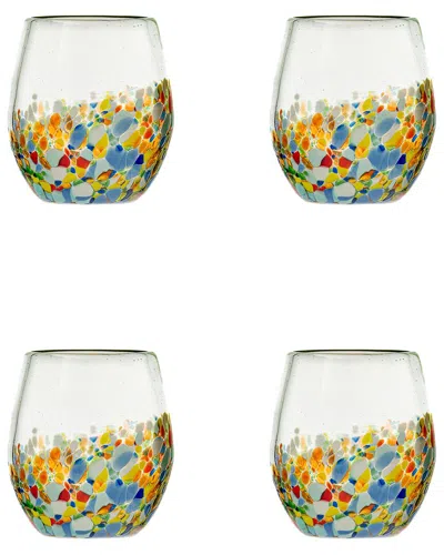 10 STRAWBERRY STREET 10 STRAWBERRY STREET SET OF 4 PUEBLO MEXICAN STEMLESS WINE GLASSES