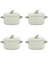 10 Strawberry Street Set Of 4 Pumpkin Patch 4in Mini Stoneware Tureens In Neutral