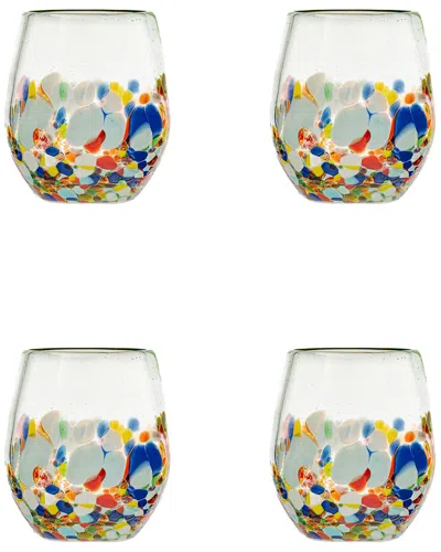 10 Strawberry Street Set Of 4 San Lucas Mexican Stemless Wine Glasses