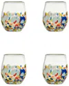 10 Strawberry Street Set Of 4 San Lucas Mexican Stemless Wine Glasses