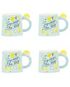 10 Strawberry Street Set Of 4 Squeeze The Day Mugs In Blue