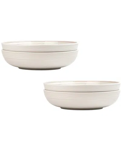 10 Strawberry Street Set Of 4 Sun Valley Dinnerware 9in Dinner Bowl/pasta  Plates In Neutral